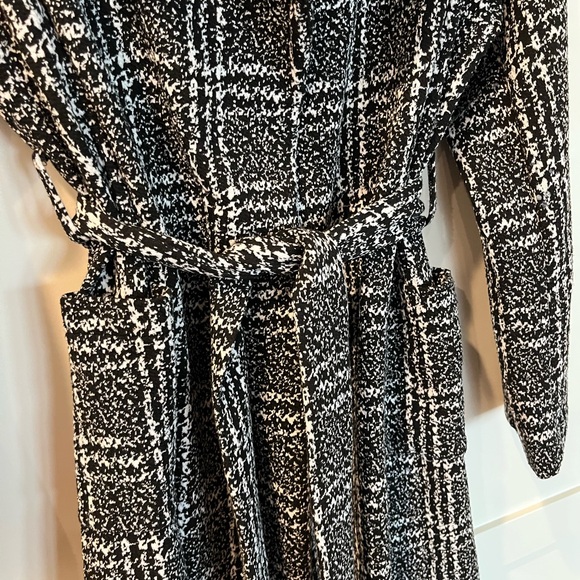 Stella Luce Black and White Checkered Belted Wrap Coat Jacket Women’s | XL - Picture 5 of 7